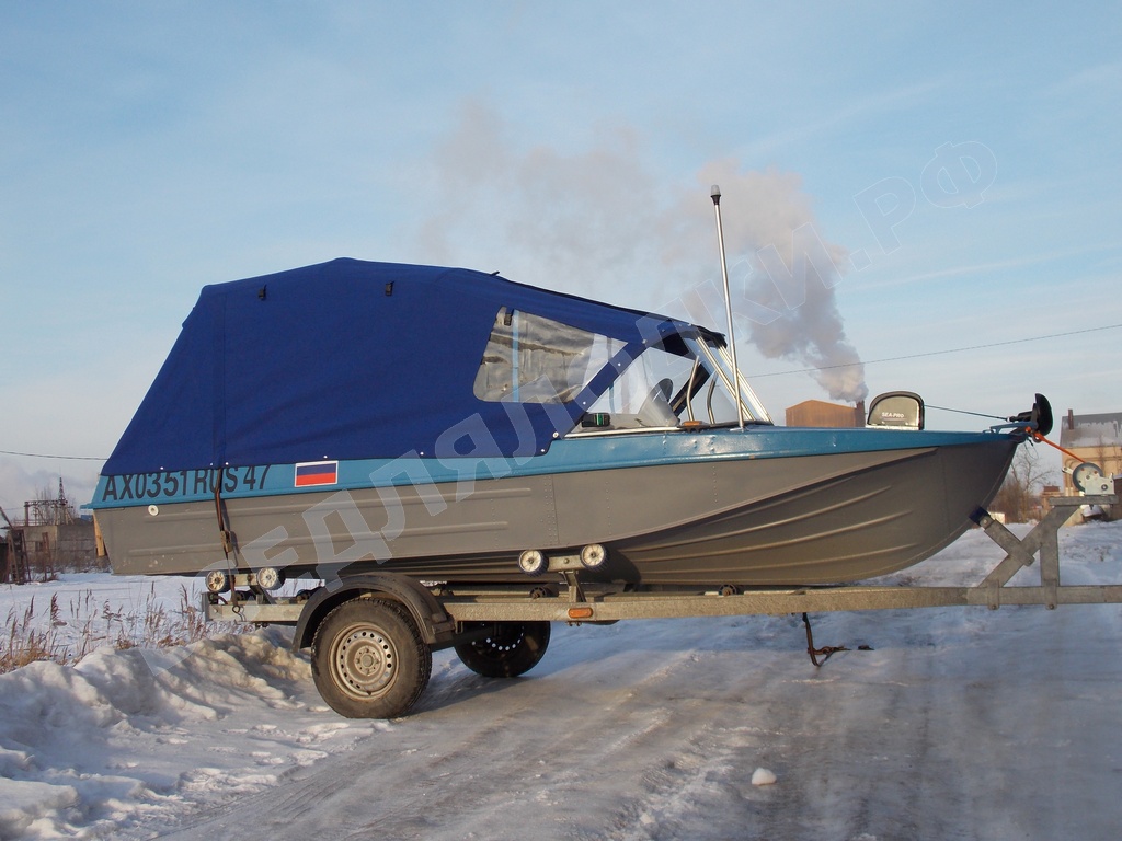 Комплект на Казанка-5. Тент+Стекло+Дуги. – Volkhov Marine